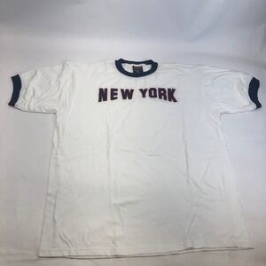 PSNY Clothing Co. New York Embroidered‎ Ringer T-Shirt XL Red White Blue T-Shirt
